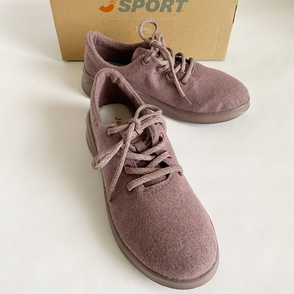 Jsport Shoes - Womens Crane Wool Lace-Up Sz 8 Mauve NEW